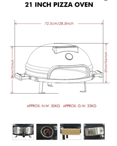 SEB KAMADO New Design Tabletop Ceramic Wood Fired Pizza Oven Ceramic Pizza Oven