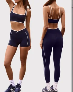 Latest Simple Design Sportswear Gym Fitness Sports Clothing High Waist Workout Shorts Leggings Women Active Wear Yoga Set