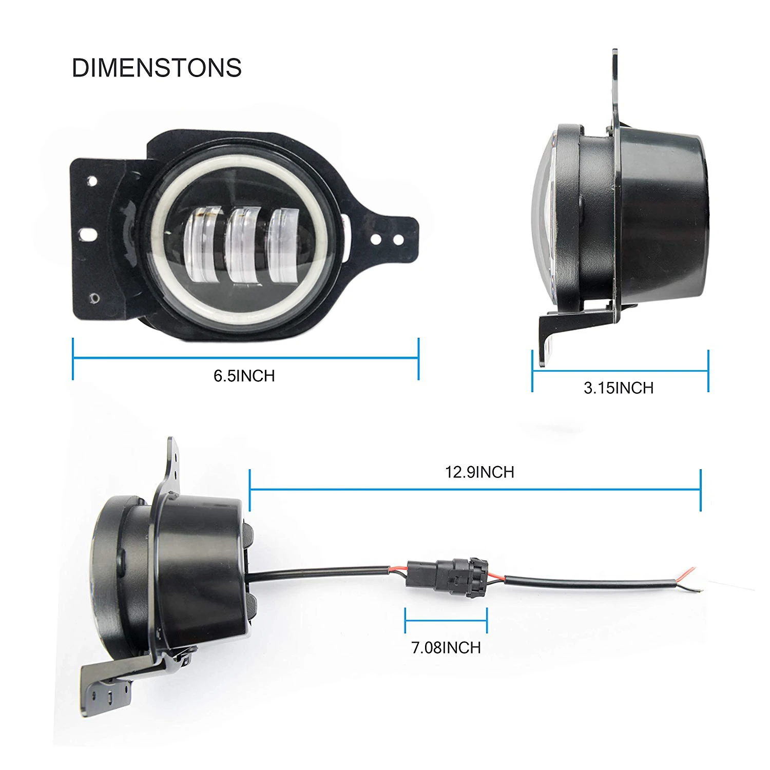 RGB Color 4inch Wrangler Fog Light with DRL White Function Car JL Fog Light by APP+Remote Control