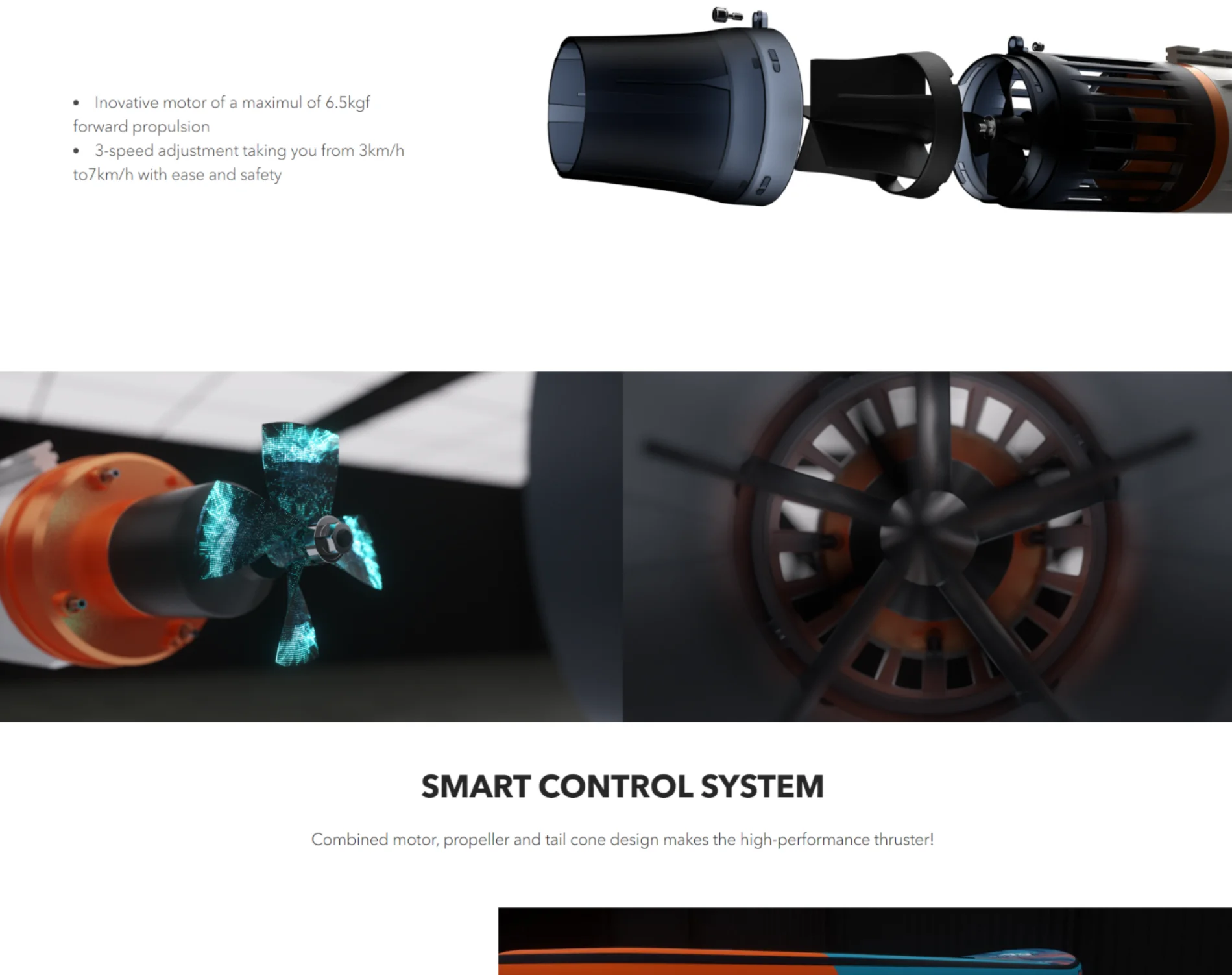 Aqua Marina Bluedrive X Power Fin Sea Scooter 500w Sup Motorized Fin