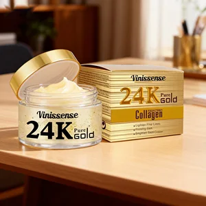 50ml 24K Pure Gold Collagen Face Cream Dark Circle Eye Bag Relieving Fine Line Reducing Collagen Cream for Face
