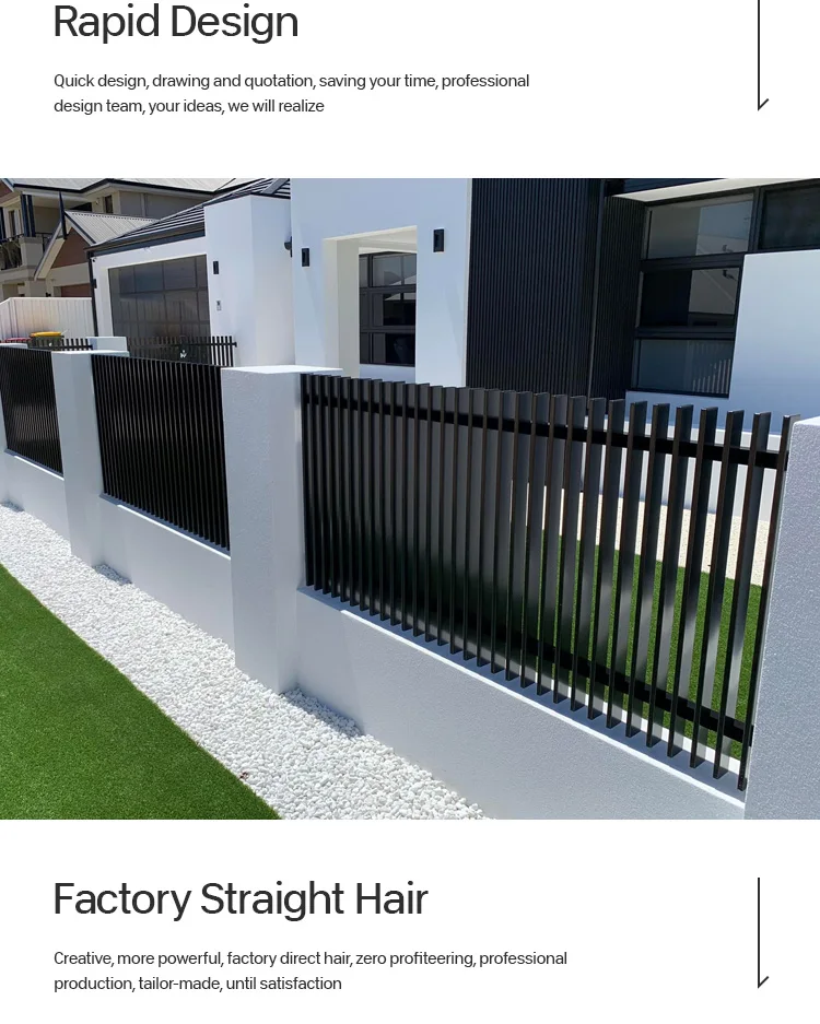 Metal Fence Panel Modern Luxury Garden Fences Vertical Slat Fencing