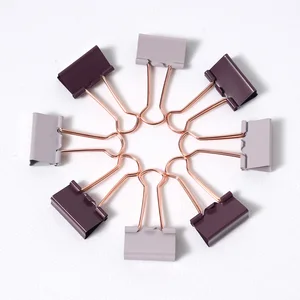 Business Style Metal Modern Popular Square Spring 25mm Long Tail Binder Clip Gold Color for School Office