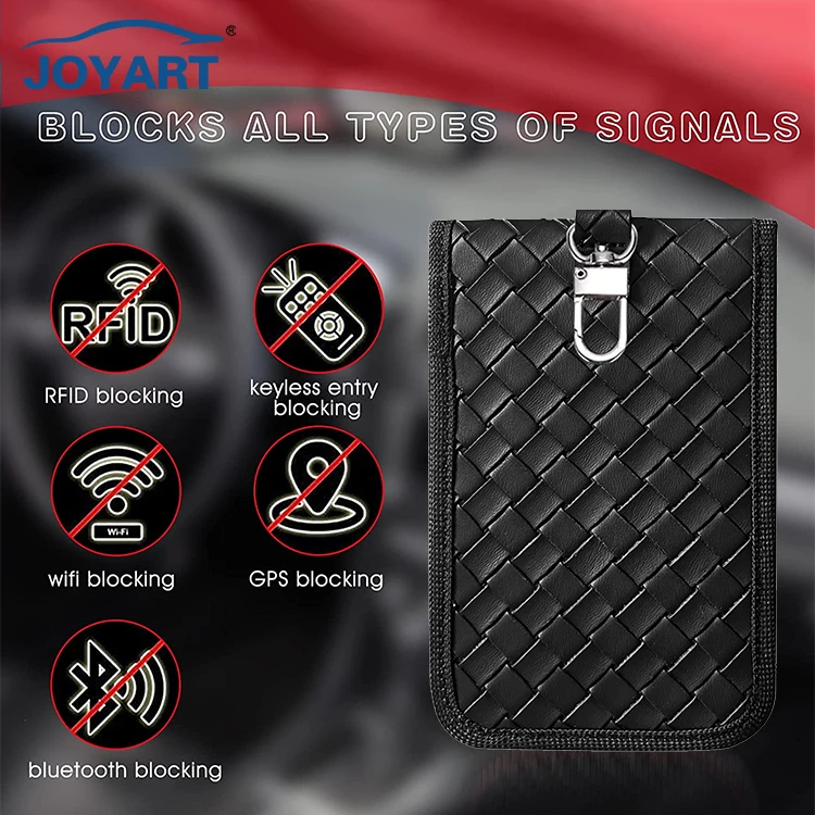 2023 New Style RFID Shielding Pouch for Car Keys RFID  signal Blocker Bag Car Key case Protected Smart Leather Holder