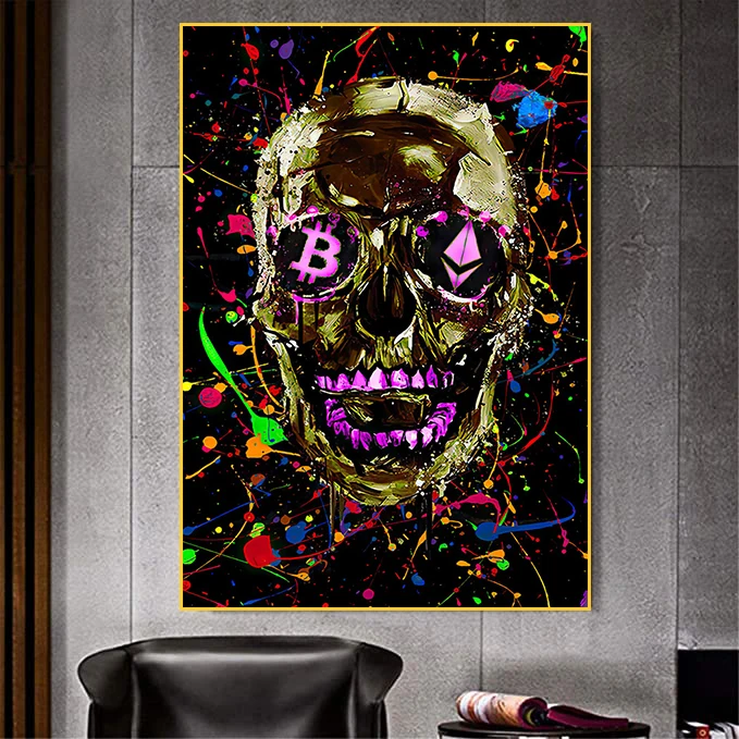 Skull With Headphones 117 Art Print by Noctarius - Fy