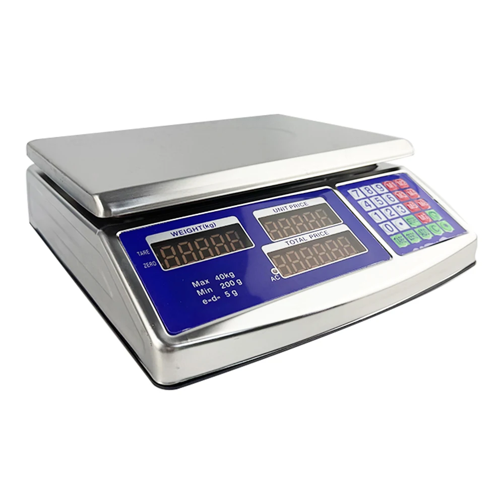 40kg Digital Stainless Steel Price Computing Scale 30kg ACS Price Calculating Weight Scale 35kg 30kg 15kg 6kg Fruit Balance 1g