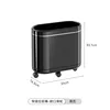 Narrow slot trash can (open type) black with wheels