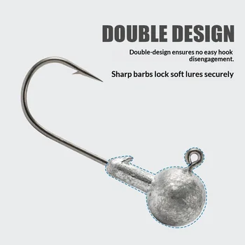 Shark Scavenger 5-Piece Natural-Colored Lead Head Barbed Hooks Lure Fishing Soft Bait 1g-10g Sharp Tip Fishing Gear Accessories – Soft Lure – view 4