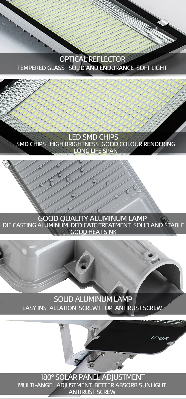 6v/35w ip65 Led Solar Street Light With Battery Backup