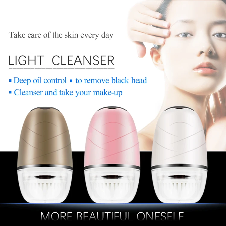 Mini Portable Waterproof Sonic Face Cleansing Washing Massager Brush Electric Silicone Facial Cleanser Brush