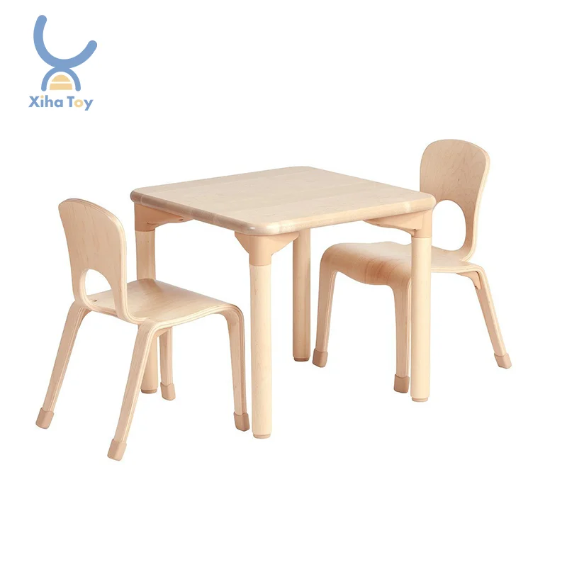 Xiha Wood Montessori Kids Study Table Desk And Chair Children