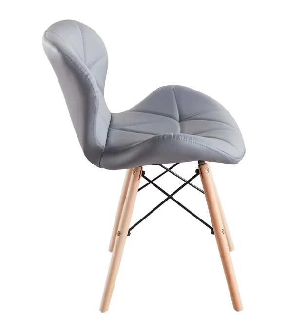 
Новый дизайн, комфортное обеденное кресло из синтетической кожи с деревянными ножками 