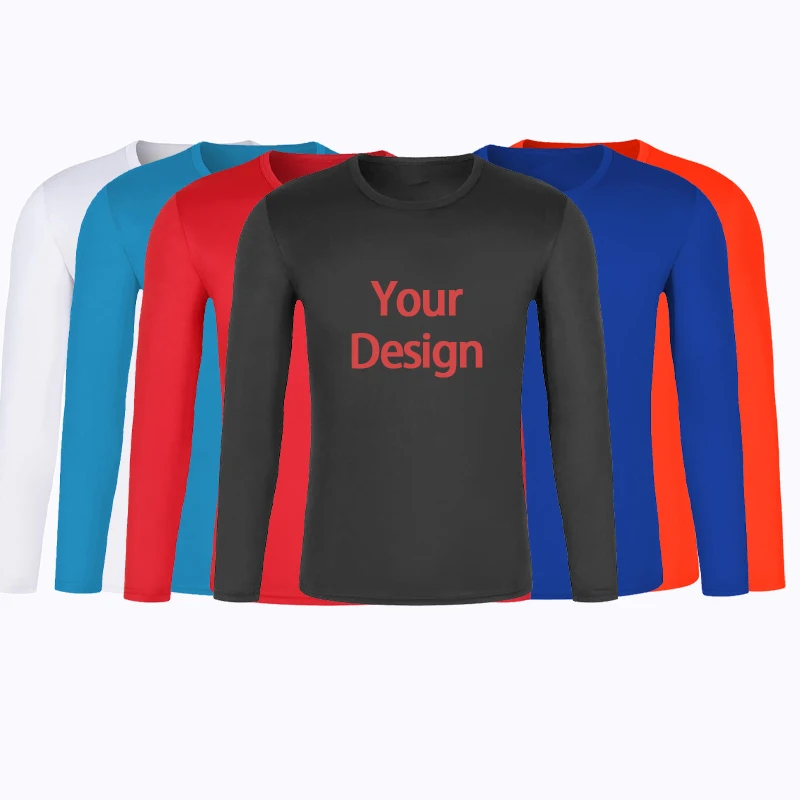 Wholesale Long Sleeve Polyester Blank Plain Men's t-Shirts Sublimated Custom t Shirt For Women157_voghion.com