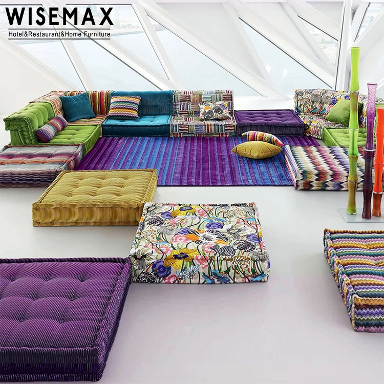 WISEMAX FURNITUREWISEMAX FURNITURE Over Size Living Room Fabric Sofa Set Sectional Floor Lazy 7seat L Shape Sofa with Ottoman