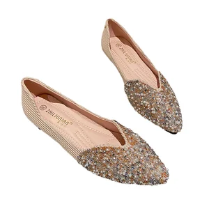 Women's Korean Version Single Shoe Sharp Pointed Shallow Mouth Design Plus Size Thin Heels for Spring Women's Summer Scoop Shoes