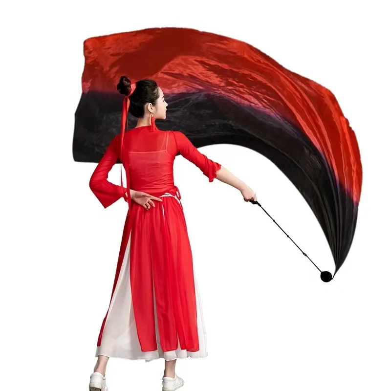 Real Silk Colorful Belly Dance Poi Girls Performance Wear Poi Veil Throw Balls with Veil Dancing Costume Props Belly wings