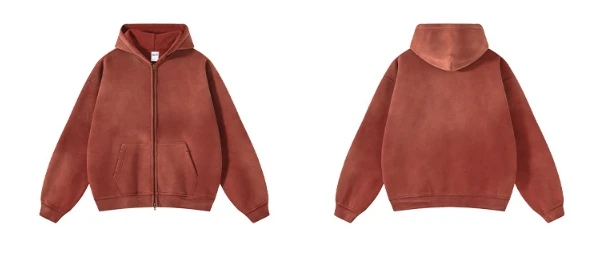 Vintage Cotton Hoodie Men Distressed Washed Oversized Heavyweight Women Plain Color Casual Autumn Fall Winter