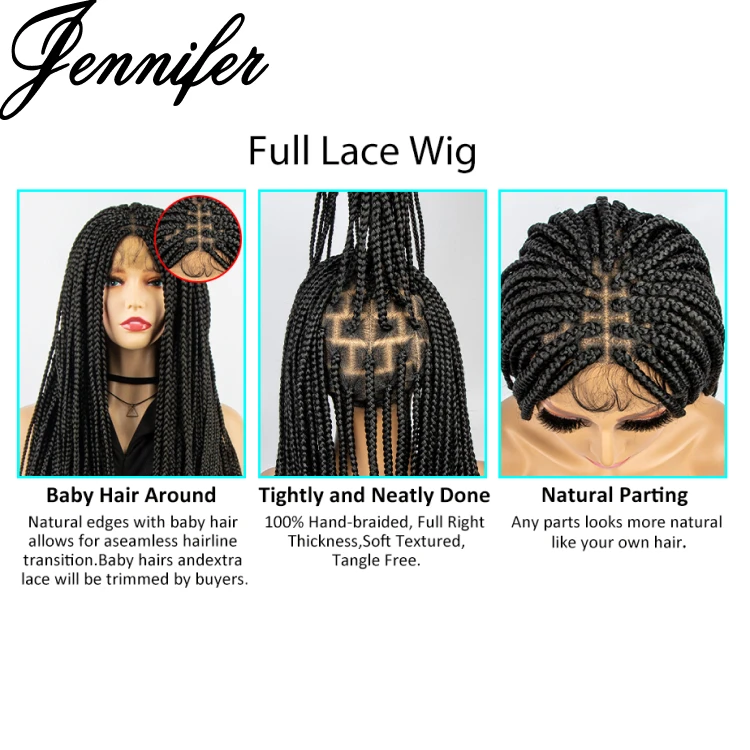 Jennifer Synthetic Full Lace Wig Braided Wigs For Black Women Crochet