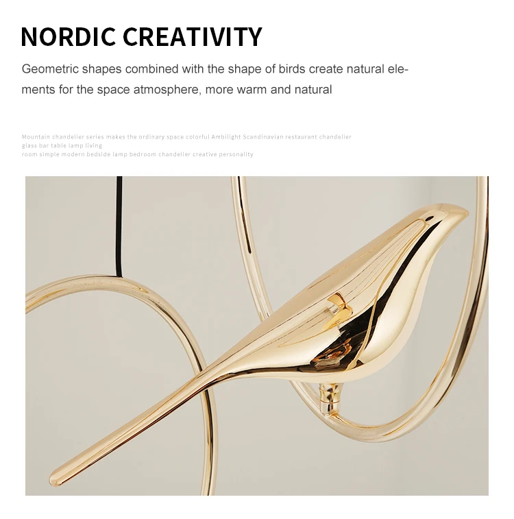 Hot Sale Decoration Indoor Aluminum Acrylic Iron Living Room Black Gold Modern LED Chandelier Light