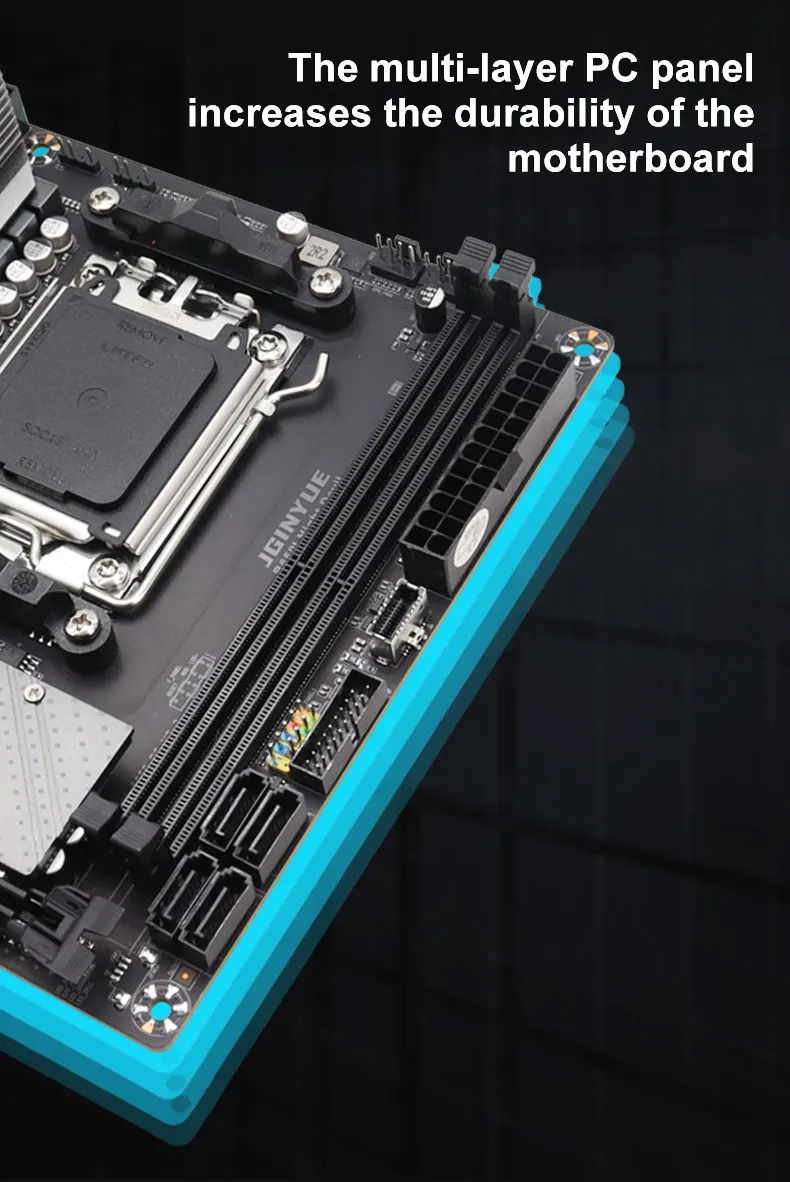 JGINYUE B650I Night Devil DDR5 ゲーミングPCマザーボード AM5 7000