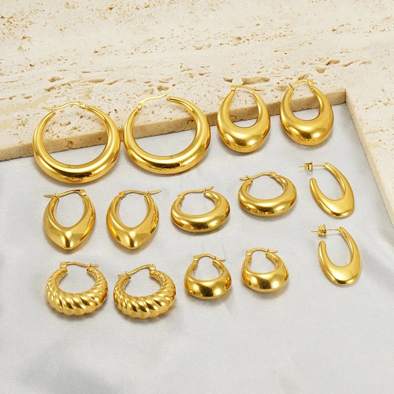 Nabest Luxury 18k Gold Plated Stainless Steel Cc Stud Earings Tarnish ...