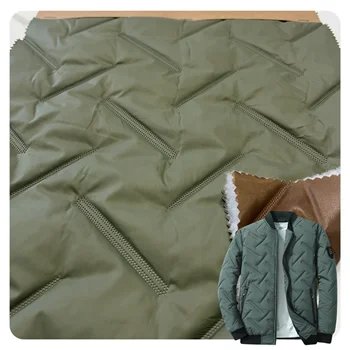 Polyester Down Jacket Multifunctional Ultrasonic Double Faced Quilted Fabric