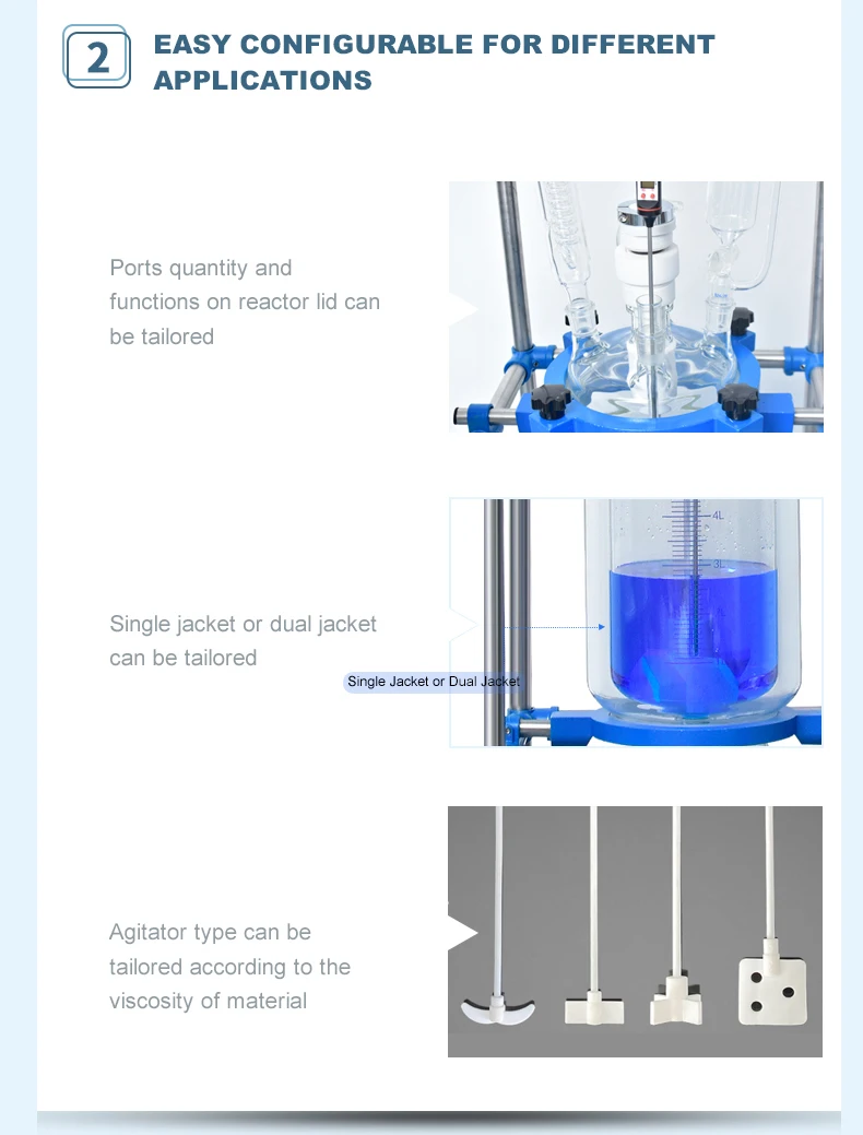 Valuen 5L Crystallization Reactor Double Jacketed Glass Reactor  double layer glass reaction kettle supplier