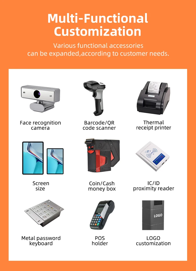 27'' 32'' Self Ordering Payment Kiosk Cash Coin Receiver Machine Touch ...