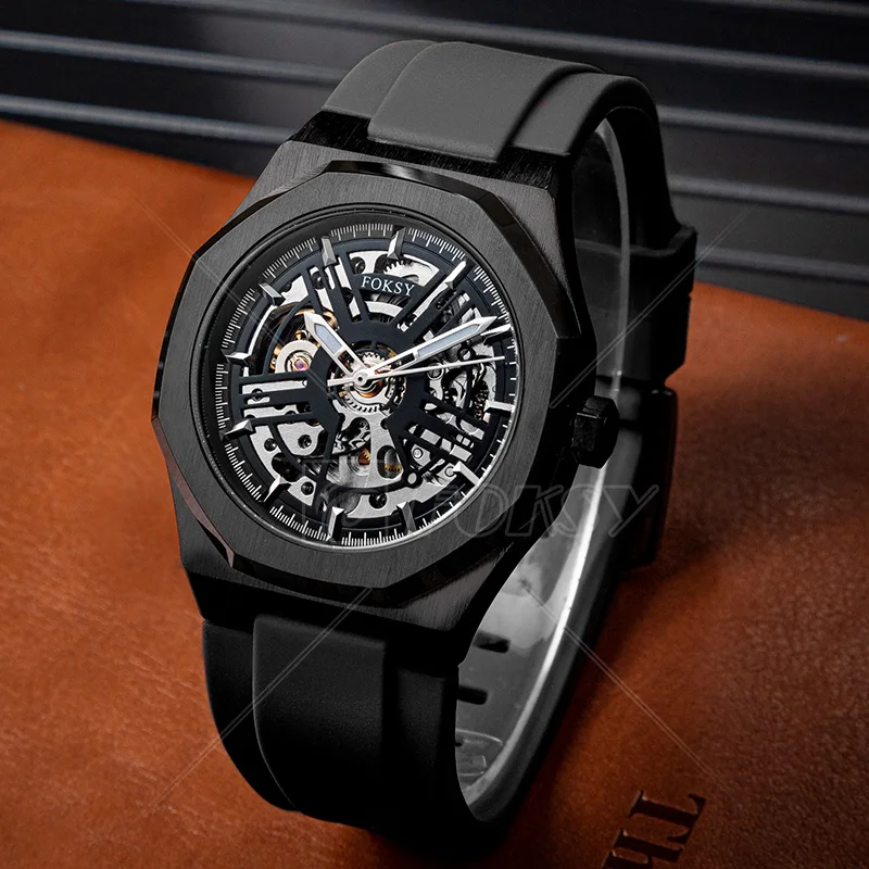 Fashion Classic Silicone Strap Automatic New Fastrack Custom Luxury Wrist  Watch for Men