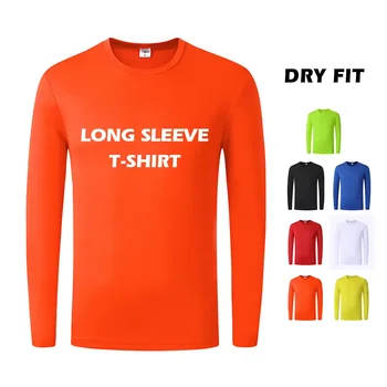 Most popular Men's Advertising T-shirt long sleeve breathable quickly dry fabric 100% Polyester T Shirt Men Long Sleeve T Shirt