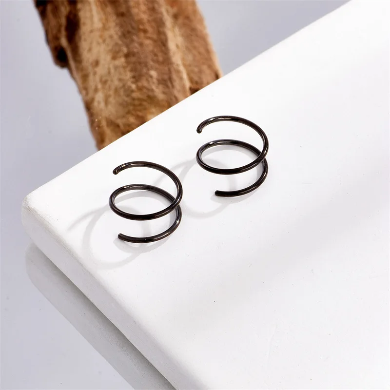 Double Nose Ring Single Piercing Trendy Hoop Spirals