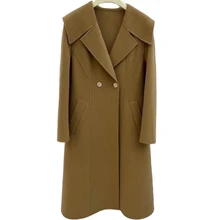 OEM high-quality custom, women's cashmere wool long jacket jacket casual jacket coat 10% cashmere 90% wool 21029