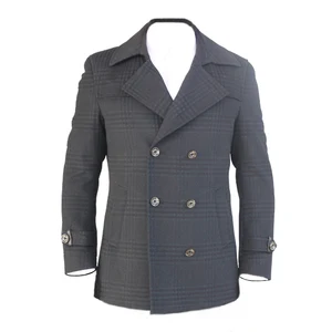 Anti-wrinkle High Quality Wool Good Insulation Durable Double-breasted Coat Men Overcoat