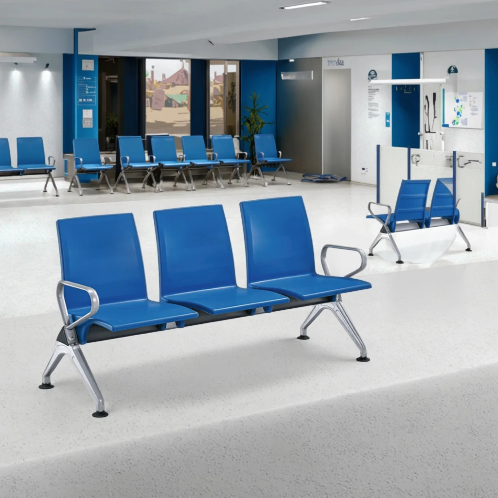 Modern Outdoor Powder-Coated Rectangular Pipe Frame Hospital Seating for Hospital Use 6