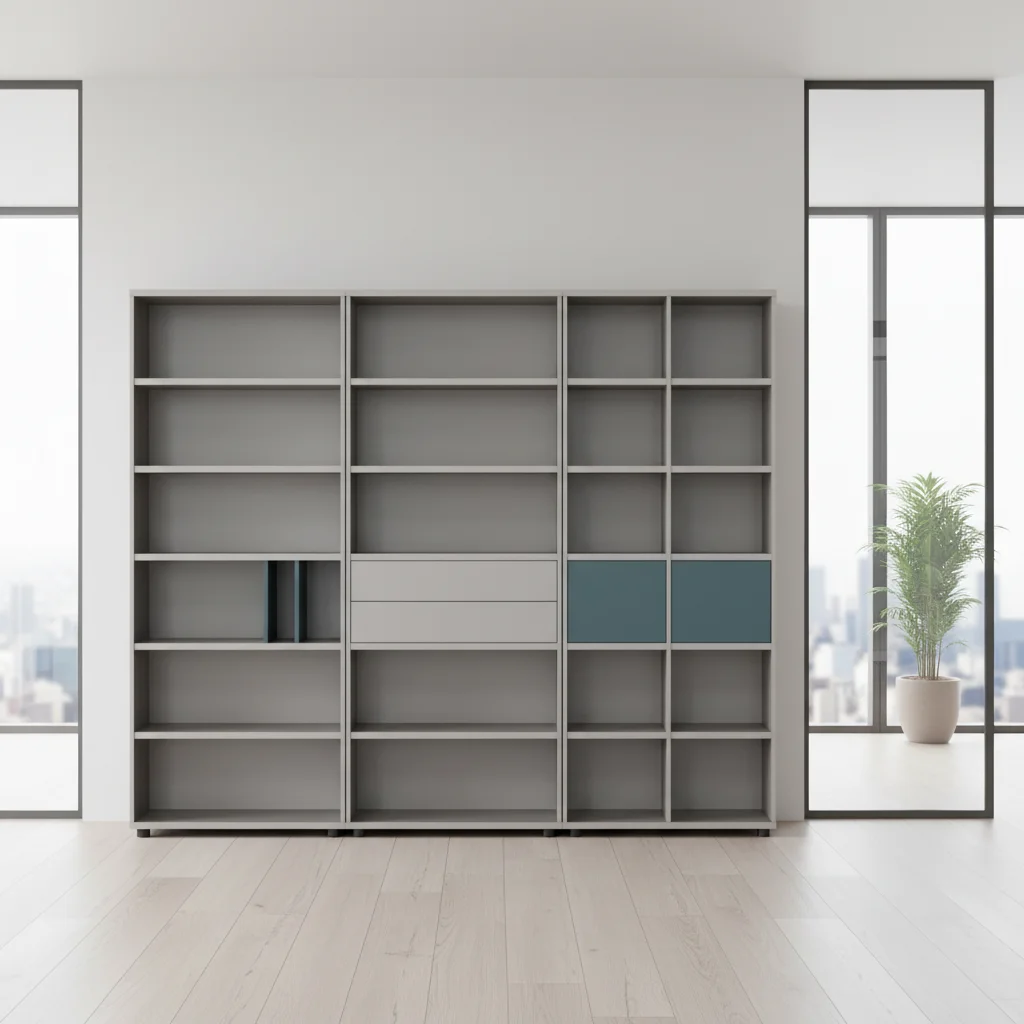Premium Office File Cabinet with Combination Drawers and Doors Space Management Solution Featuring Aluminum Trim 2