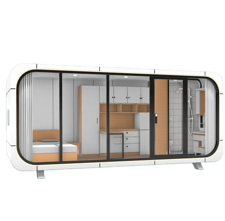 Modern Prefabricated Tiny Container Space Capsule Prefab Pod Mobile Apple Cabin House