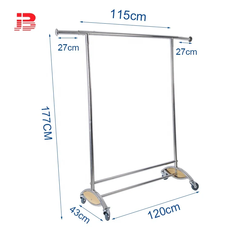 Metal fashion retail clothing displays rack shelf adjustable