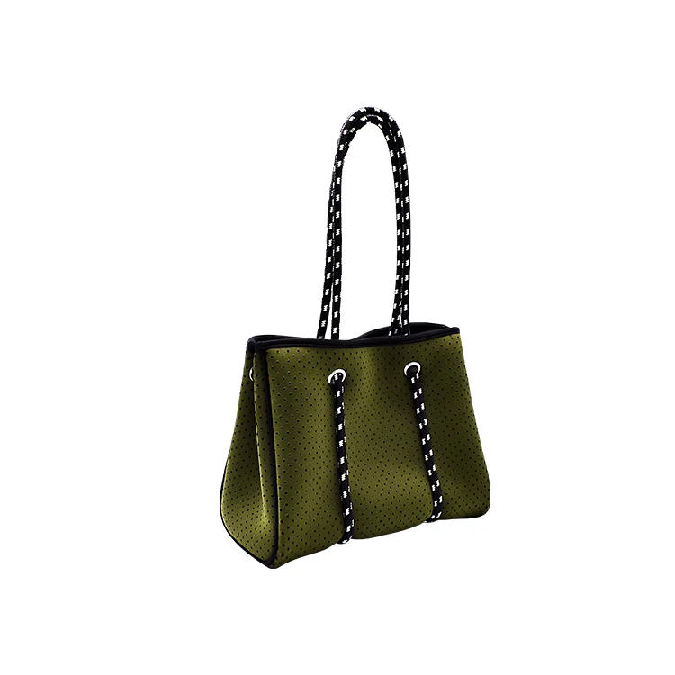 waterproof and shockproof neoprene fashion shoulder shopping handbag beach tote bag for lady use