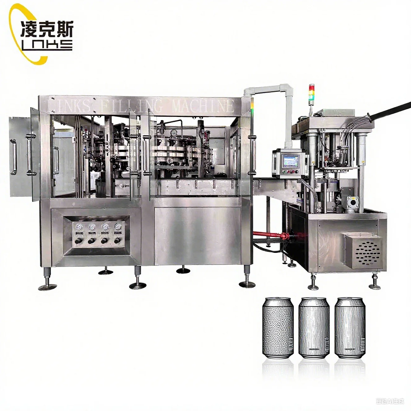 Aluminium Can Carbonated Soft Drink Filling Machine Cola Soda Automatic Production Line