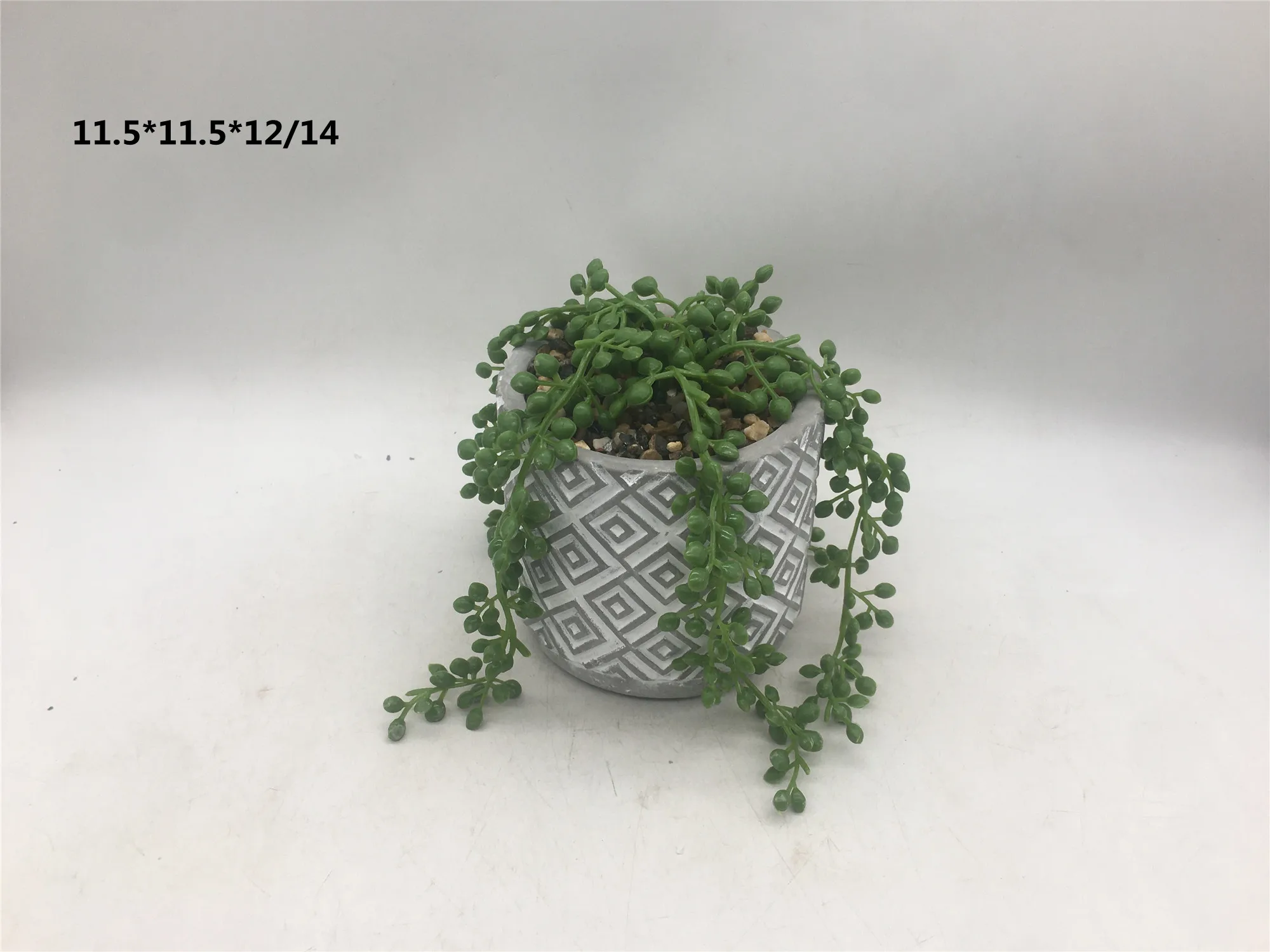 Decorative Minimalist Round Grey Cement Succulent Planter Bowl