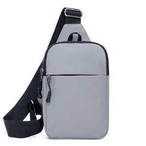 Custom Men's Mini Nylon Single Shoulder Bag Small Square Black Crossbody Sport Chest Pack With Anti-theft Portable Feature