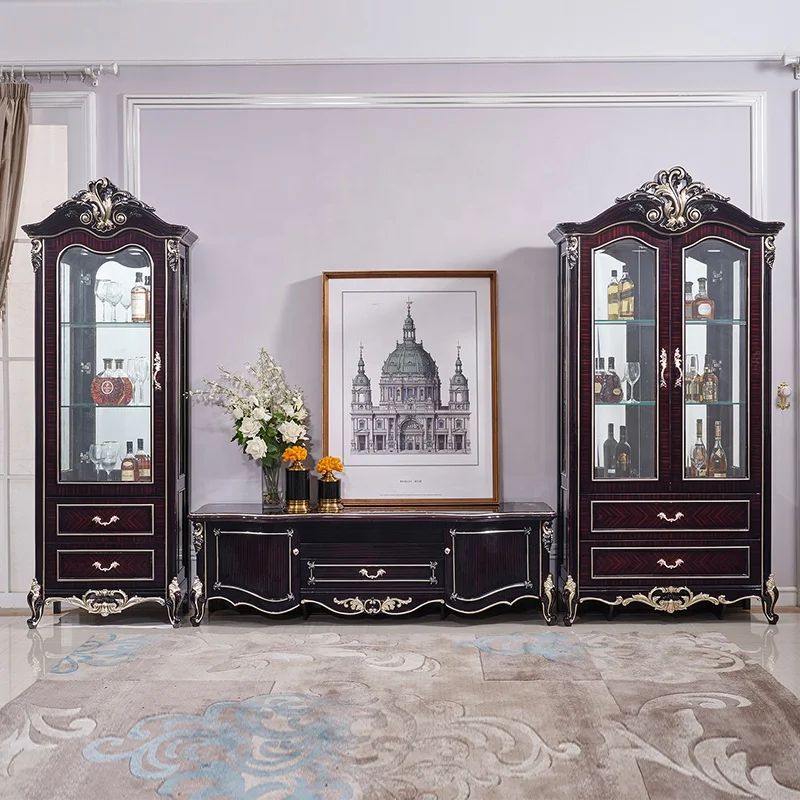 Деревянные Боковые шкафы в европейском стиле стакан для ресторана и современный шкаф