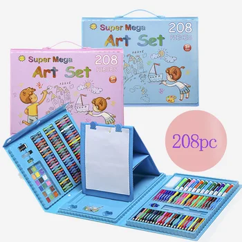 208 Children's Painting gift color pen Set Supplies pen and pencil gift Stationery Art Brush gift Colored Pencils drawing tools