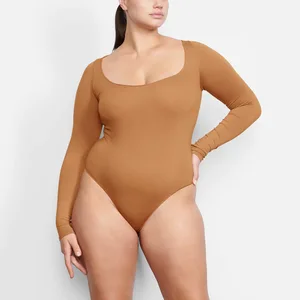 SK Custom Hot Sale Long Sleeve Shaping Seamless Bodysuit Tight Slimming Women's Corset Tummy Trimmer Control Outdoor Body Shaper