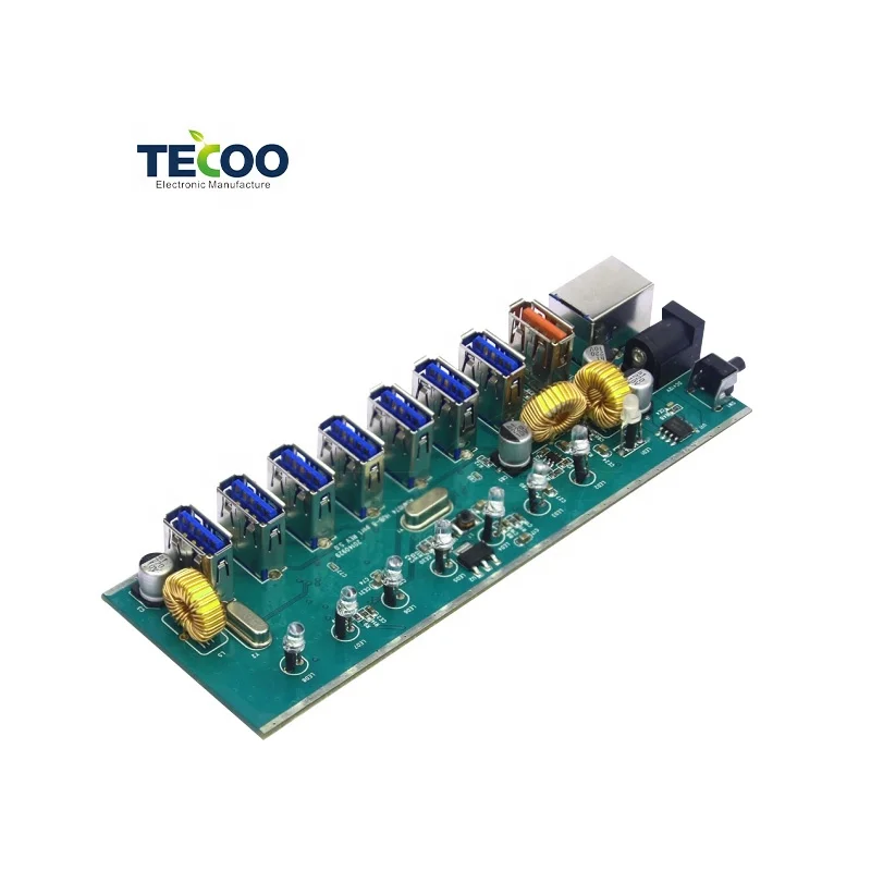 Professional SMT PCBA Service 94V0 8 Port USB 3.0 Charger Circuit Board Custom PCB Assembly Manufacturer