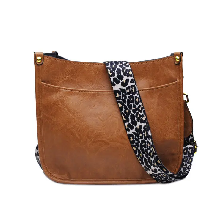 Zyyfly Vegan Leather Purse Medium Size Crossbody Bags for Women with Leopard Guitar Strap