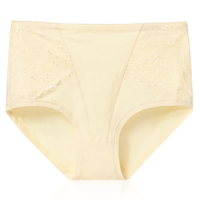Mutandine a Vita Alta Elastiche per Donne Formose con Pizzo, Lingerie Comoda in Tessuto di Cotone, Slip Taglie Forti