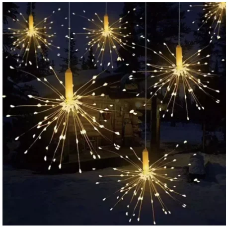 Remote Firework LED String Lights Copper Wire Waterproof Fairy Light Hanging Starburst Twinkle Dandelion Light for Chrisma Home