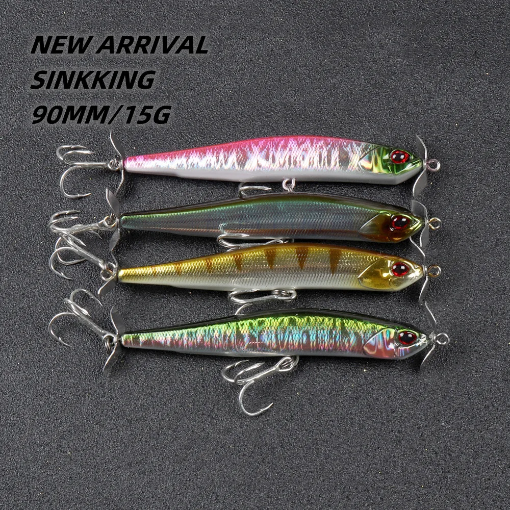 90mm 15g Bait Pencil Crank Minnow Animated Plastic Hard Blade Vibe Jig 