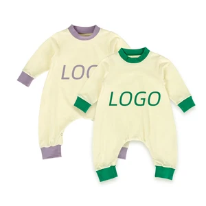Hot Popular Baby Clothes Solid Color One Piece Long Sleeve Baby Romper Unisex Cotton Newborn Infant Jumpsuit